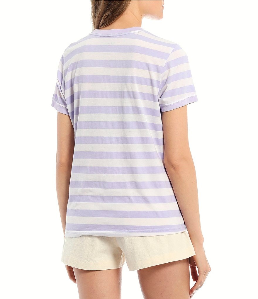 Roxy Striped Roxy Logo Tee
