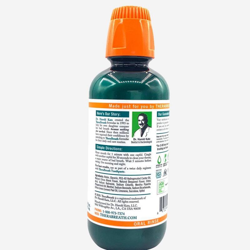 TheraBreath Fresh Breath Oral Rinse Rainforest Mint - 16 fl oz