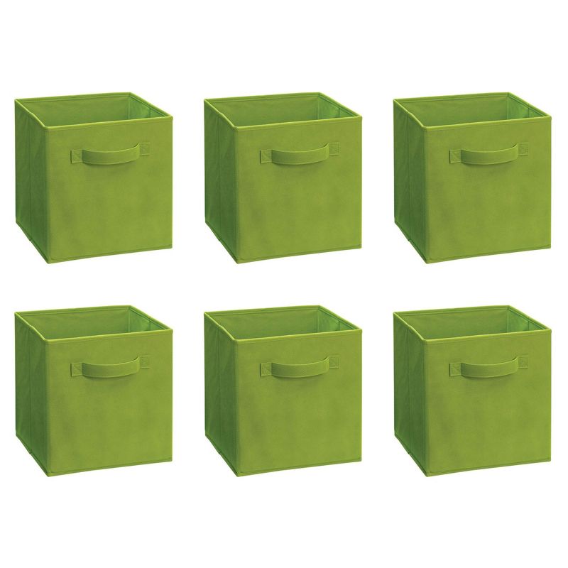 ClosetMaid Fabric Storage Organizer Cube with Handles, Spring Green (6 Pack)