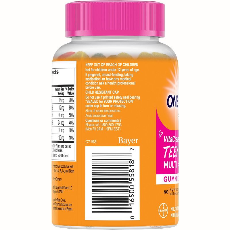 One A Day Teen Multivitamin Gummies for Her - 60ct