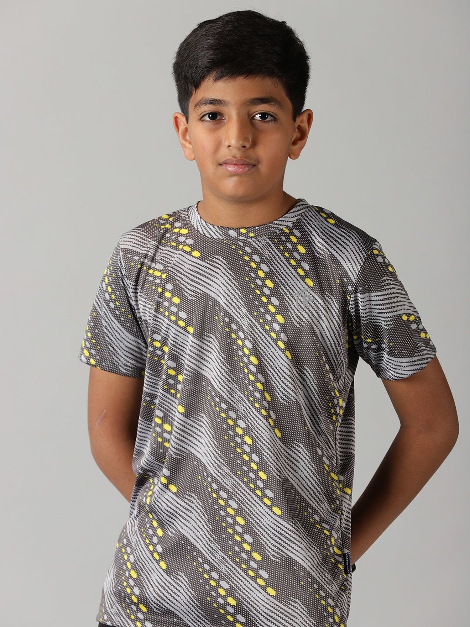 Kiddopanti Boys Grey Printed T-Shirt