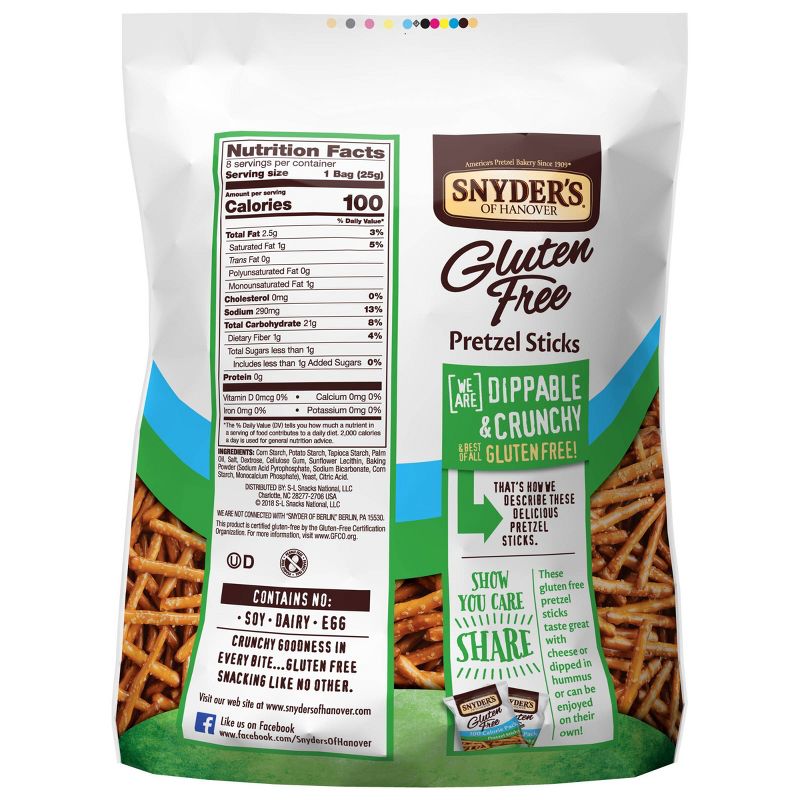 Snyder's of Hanover Gluten Free 100 Calorie Pretzel Sticks Packs - .9oz/8pk