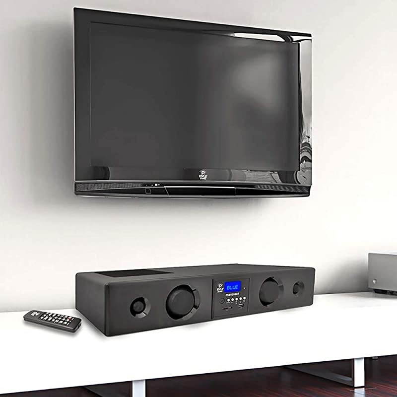 3D Surround Bluetooth Soundbar - Sound System Bass Speakers Compatible to TV, USB, SD, FM Radio with 3.5mm AUX Input , Remote Control, For Home Theater, TV, - PSBV200BT,Black