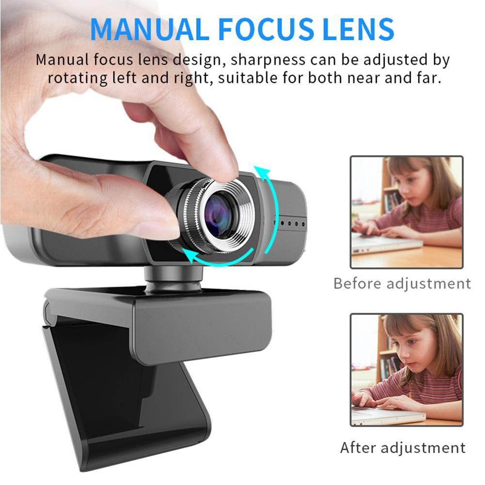 HD 1080P USB Webcam Video Recording With Dual Microphone For PC Computers Home Office Online Lessons Supplies