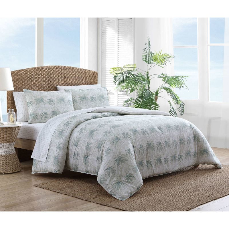 King Distressed Palm Comforter & Sham Set Green - Tommy Bahama