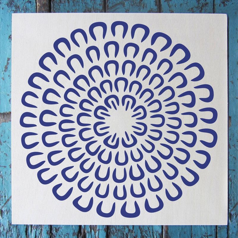 Stencil1 Asian Mum Curved Petal - Stencil 5.75" x 6"