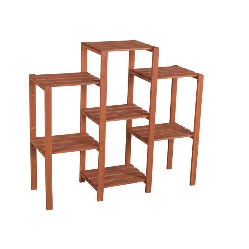 7 Tier Plant Stand Rectangular - Brown - Leisure Season