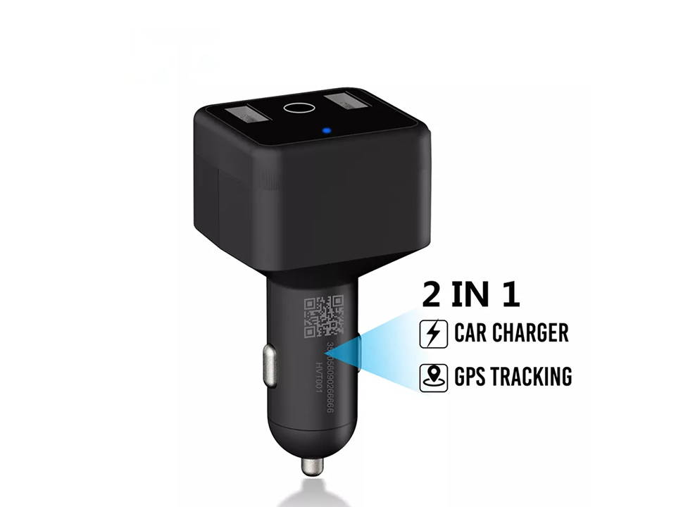 JIMIIoT HVT001 Mini Car Charger GPS Tracker Dual Charging Port With Sound Monitoring ACC Detection RealTime GPS Tracking By APP Web
