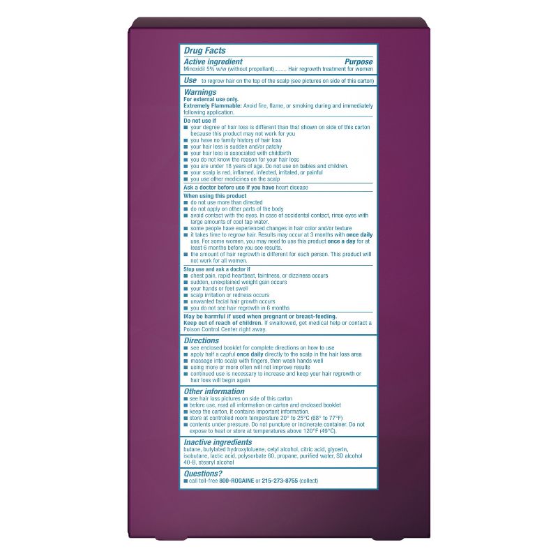 Women's Rogaine 5% Minoxidil Foam for Hair Regrowth - 4 Month Supply