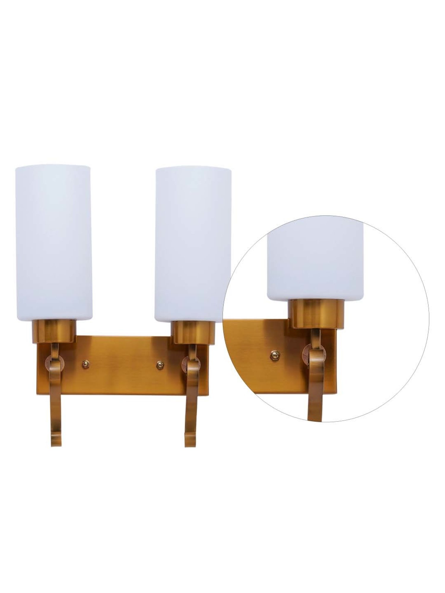 Kapoor E Illuminations Paloma White & Brown Metal Modern Duo Wall Light - Set of 1