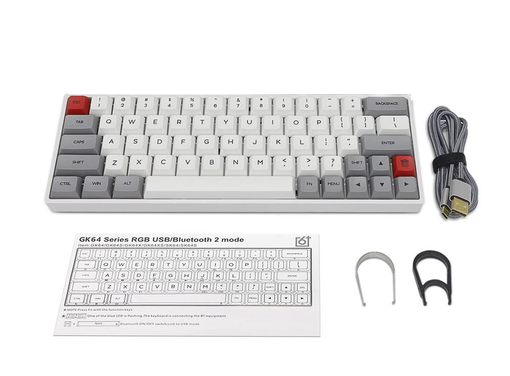 SK64 64 Keys Wired Mechanical Keyboard Gaming Keyboard with RGB Backlit, PBT Keycaps, Arrow Keys, IP6X Dustproof Waterproof Hot Swappable for Win/Mac/Gaming(Mechanical Optical Axis:Brown/Red )