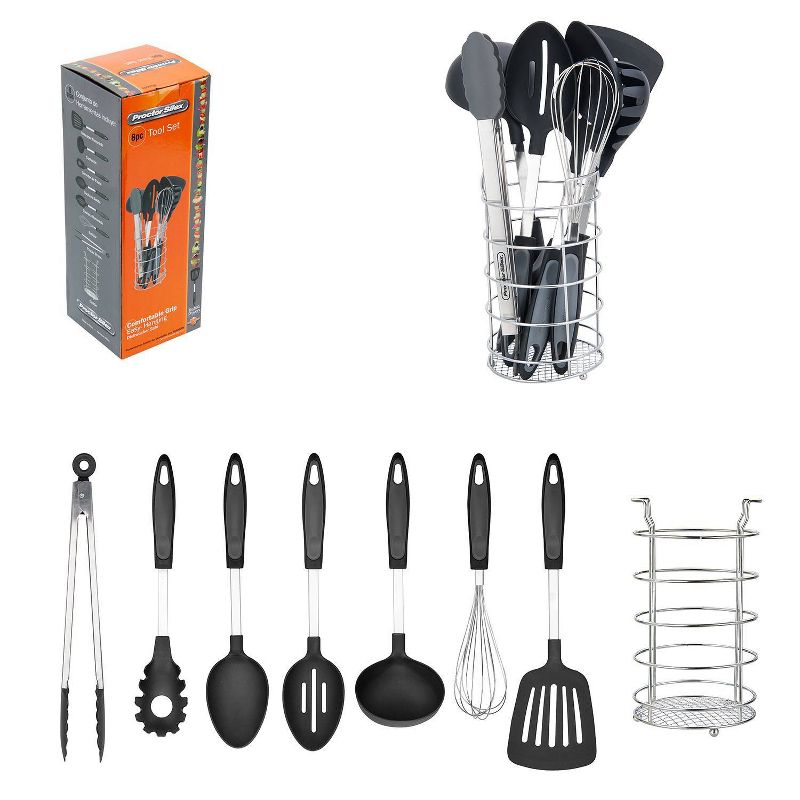 Proctor Silex 8pc Utensil Set - Black
