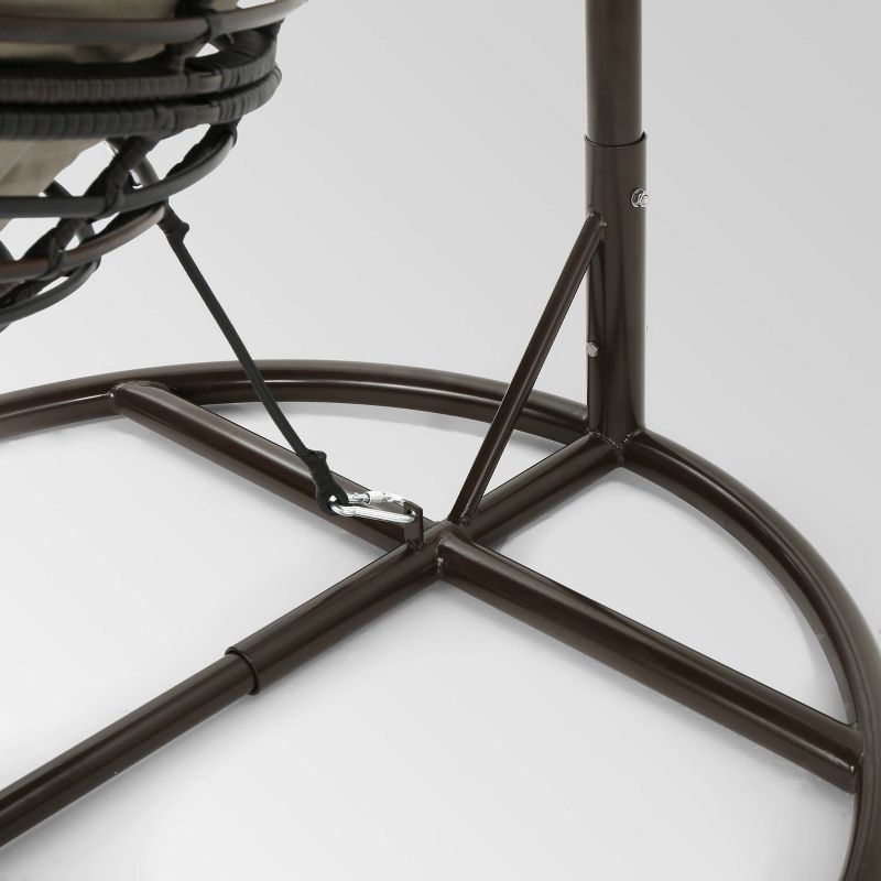 Layla Wicker Hanging Basket Chair Khaki - Christopher Knight Home