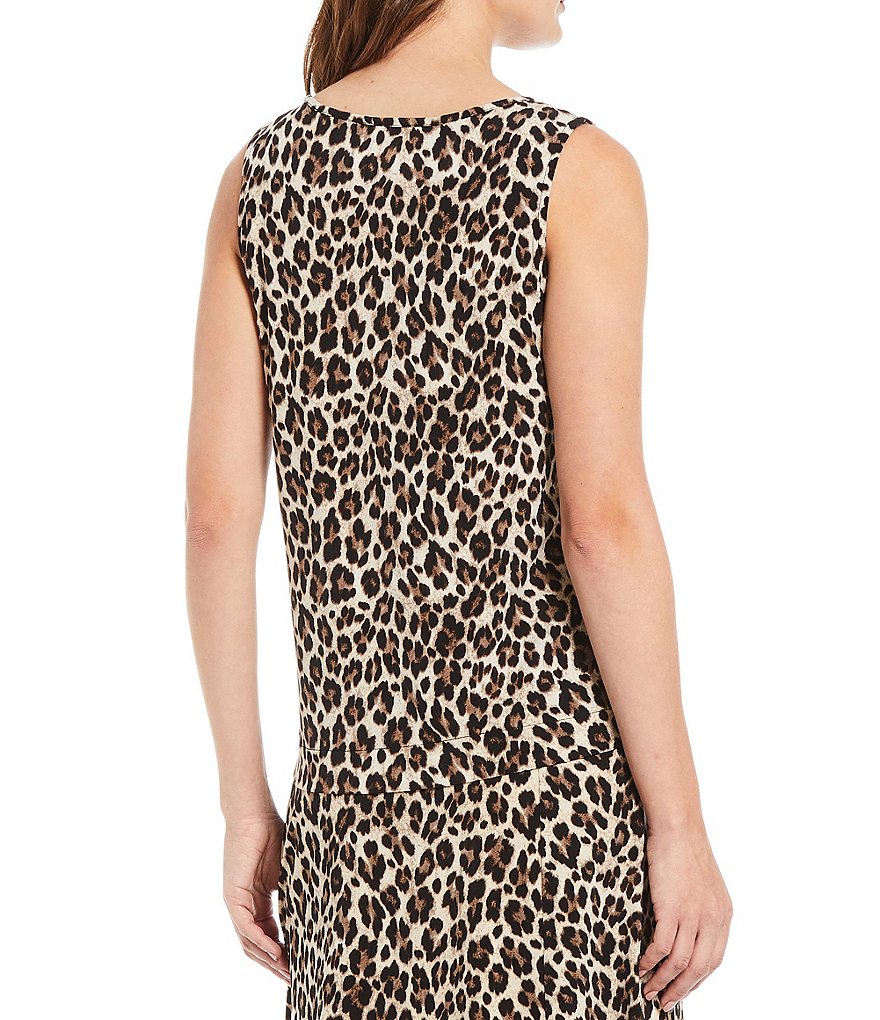 Ali Miles Petite Size Long Roll-Tab Sleeve Round V-Neck Pucker Knit Asymmetrical Tunic