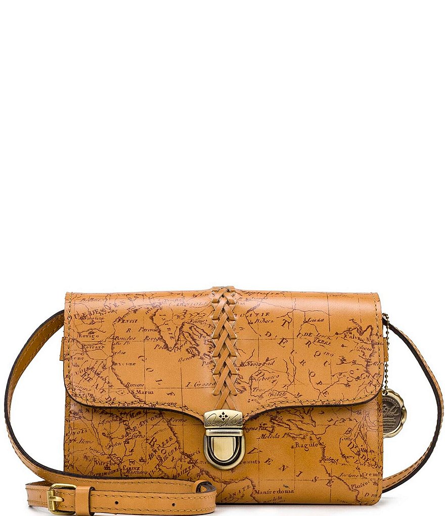 Patricia Nash Signature Map Collection Belizzi Leather Push-lock Crossbody Bag