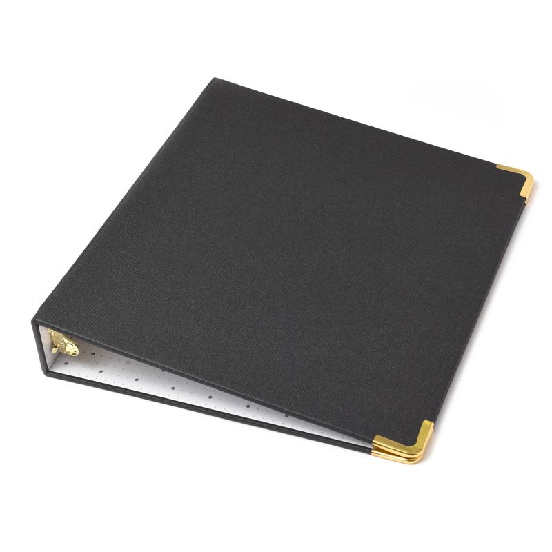 1.5" Signature Round Ring Binder Bookcloth Onyx - russell+hazel
