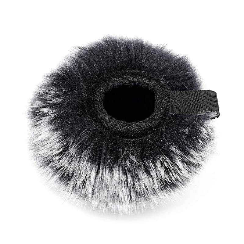 Furry Windscreen Muff Mic Cover Wind Muff Outdoor Microphone Wind Cover Compatible with Zoom H5 H6 and More Gray
