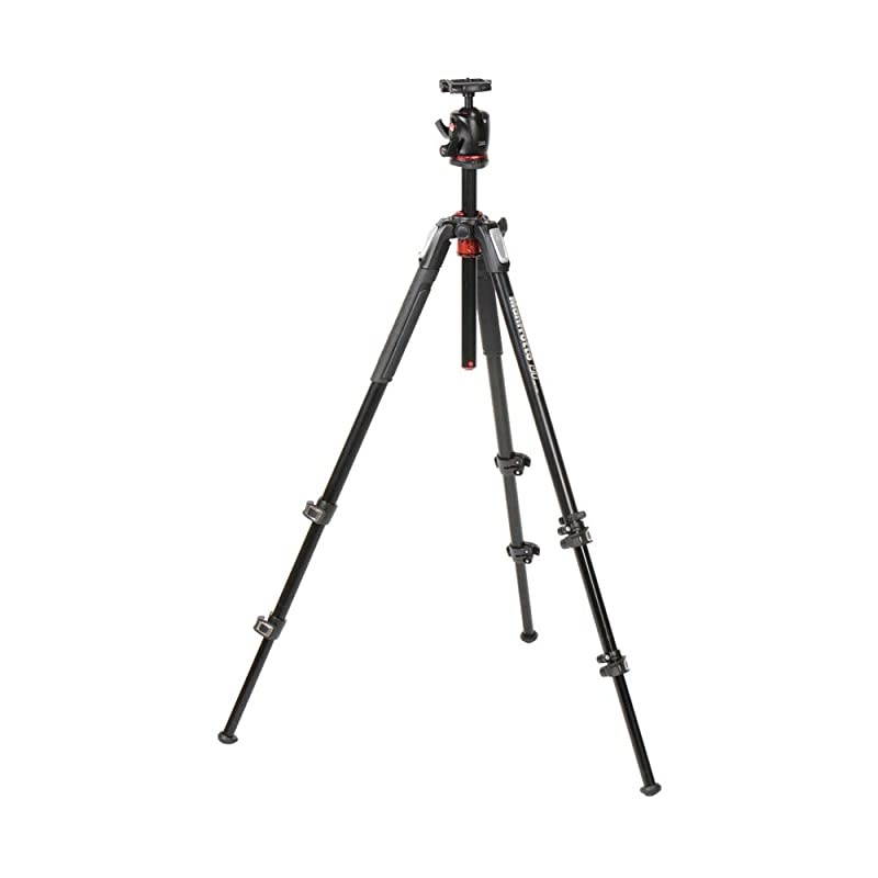 190XPRO Aluminum 3-Section Tripod Kit with Ball Head (MK190XPRO3-BHQ2),Black