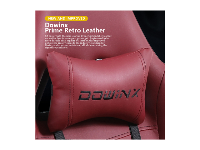 Dowinx Gaming Chair Office Chair PC Chair with Massage Lumbar Support, Racing Style PU Leather High Back Adjustable Swivel Task Chair with Footrest (Black&Red)