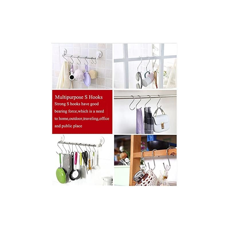 100PCS Scarf Apparel Punch Cup Bowl Kitchen S Shaped Silver Tone Metal Hanging Hooks