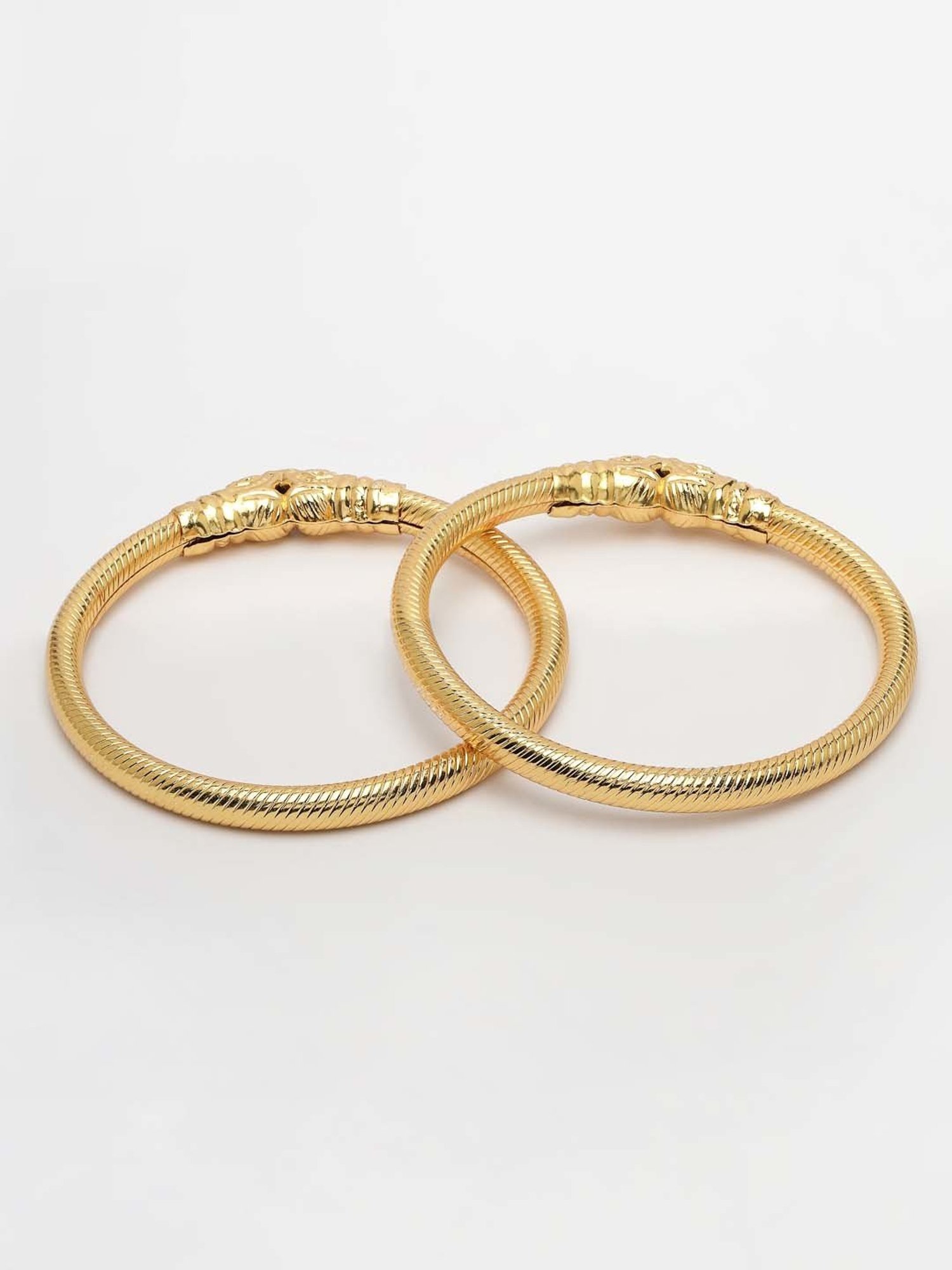 NVR Gold-Plated Handcrafted Traditional Bangles for Women - Set of 2