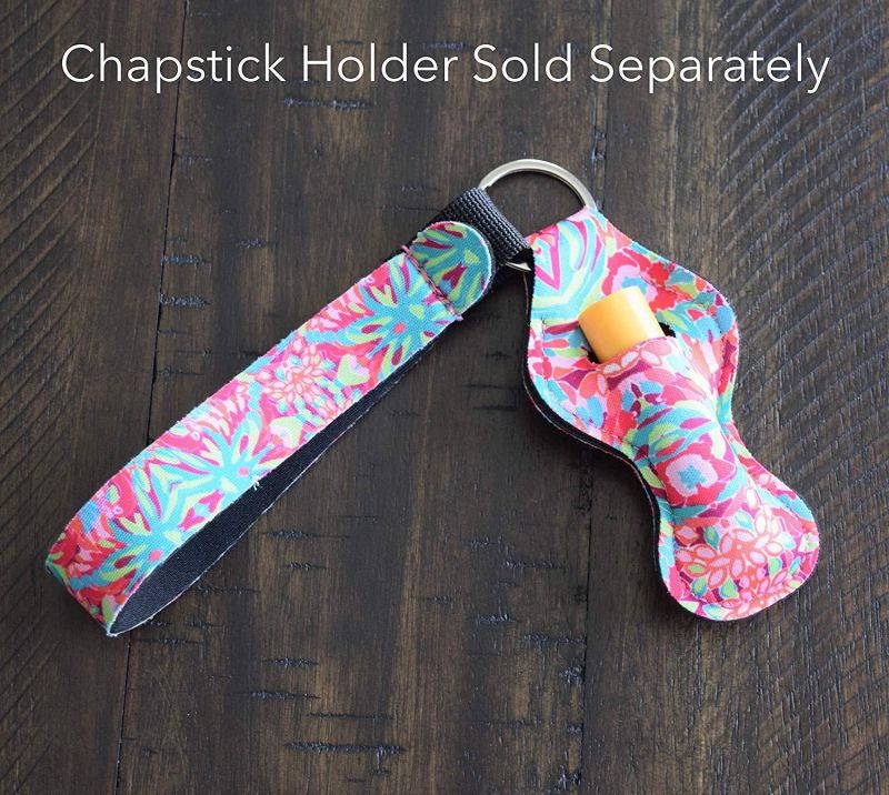 Cool Neoprene Wristlet Keychain Lanyard 6 Pack - Neoprene Key Chain Holder to Match Chapstick Holder Keychain, 6 Unique Fun Colors