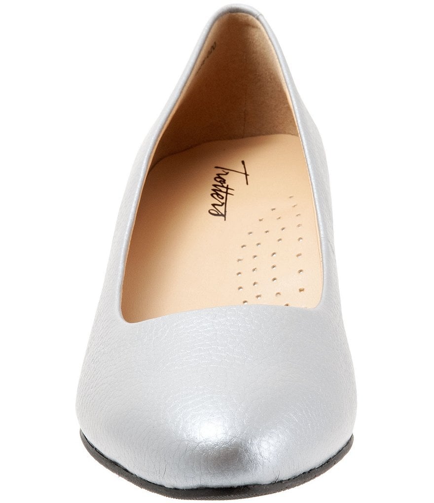 Trotters Kari Pearlized Leather Block-Heel Pumps