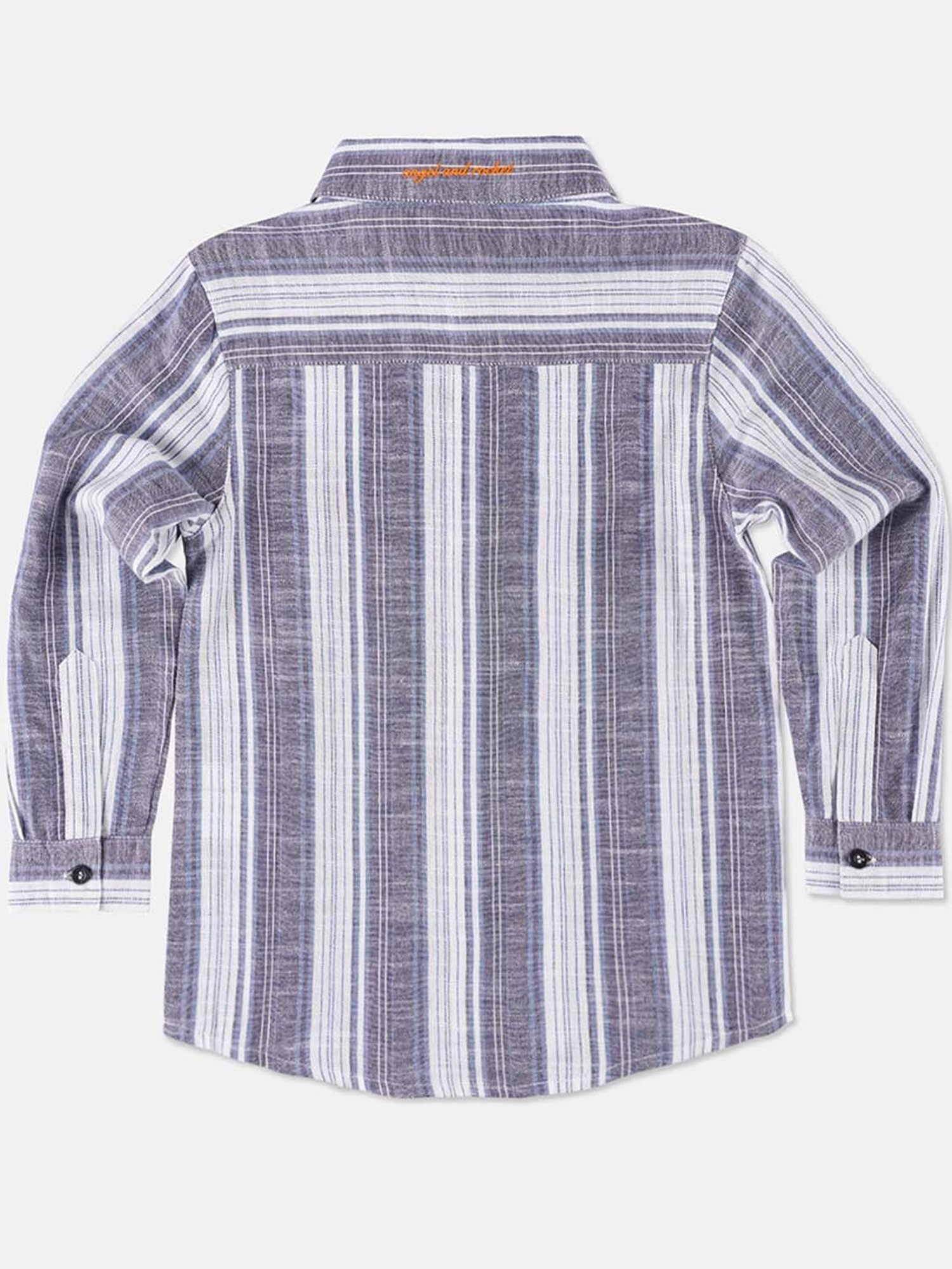 Angel & Rocket Kids Blue & White Striped Full Sleeves Shirt