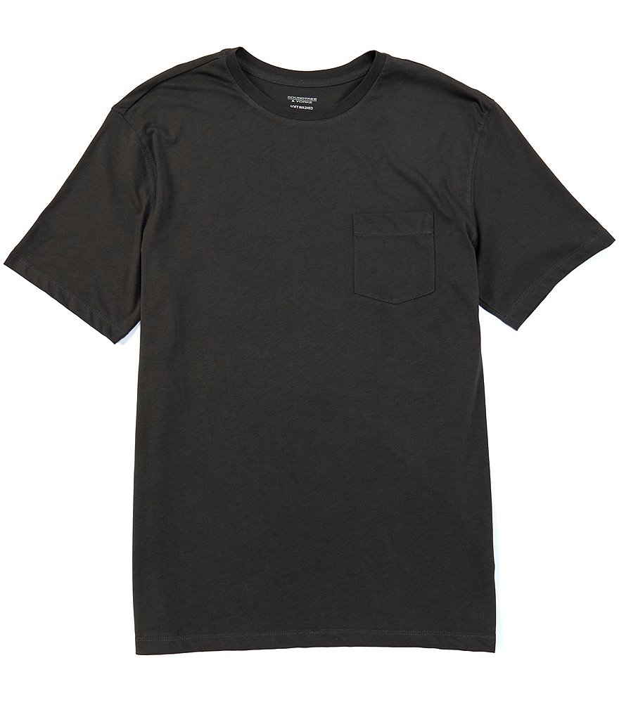 Roundtree & Yorke Soft Washed Short-Sleeve Solid Pocket Crew