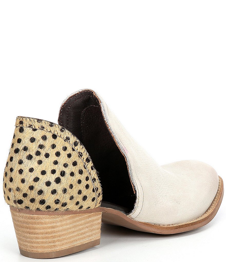 Diba True Shy Town Spot Print Two-Piece Block Heel Booties