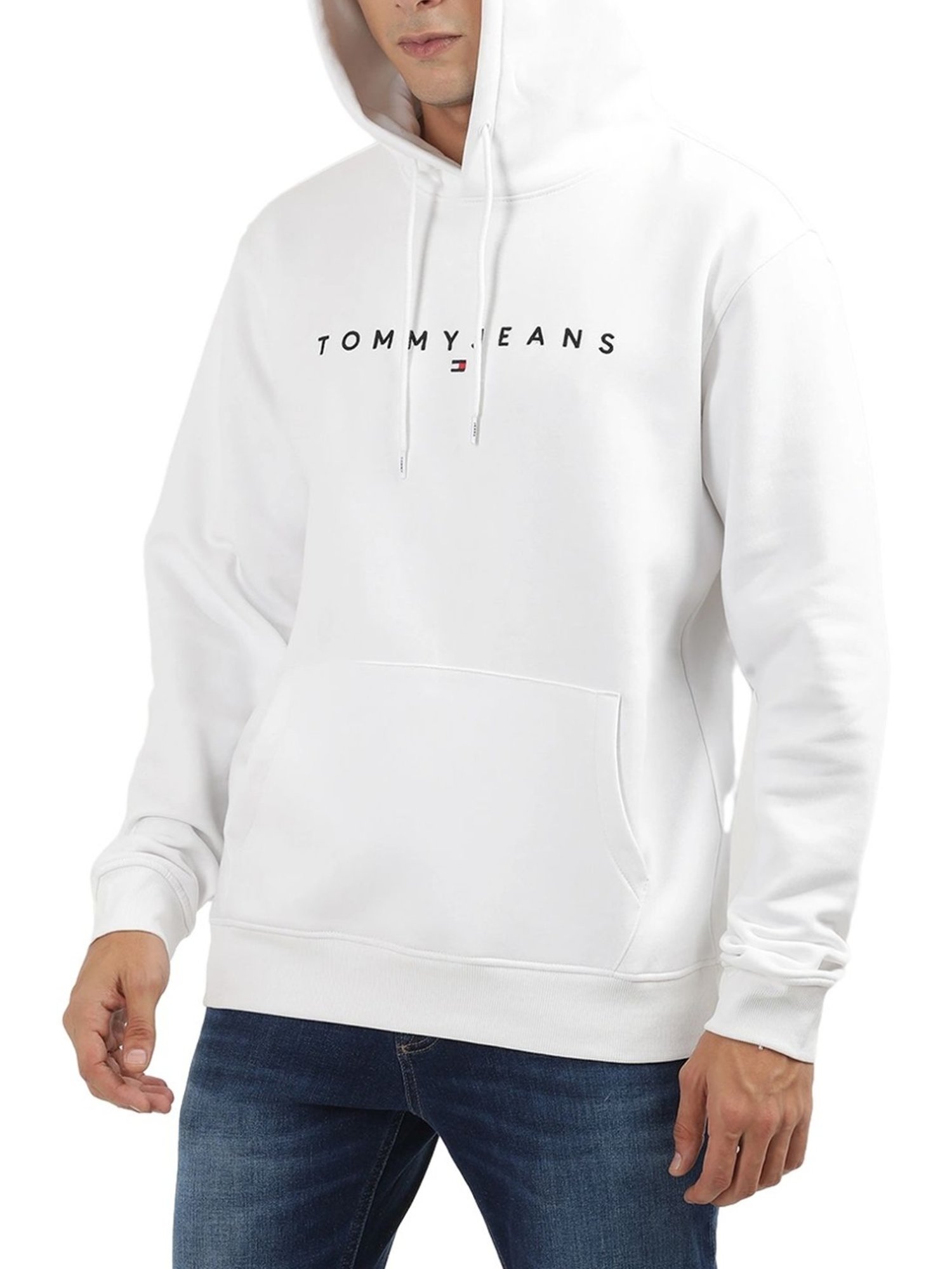 Tommy Hilfiger White Logo Regular Fit Hoodie