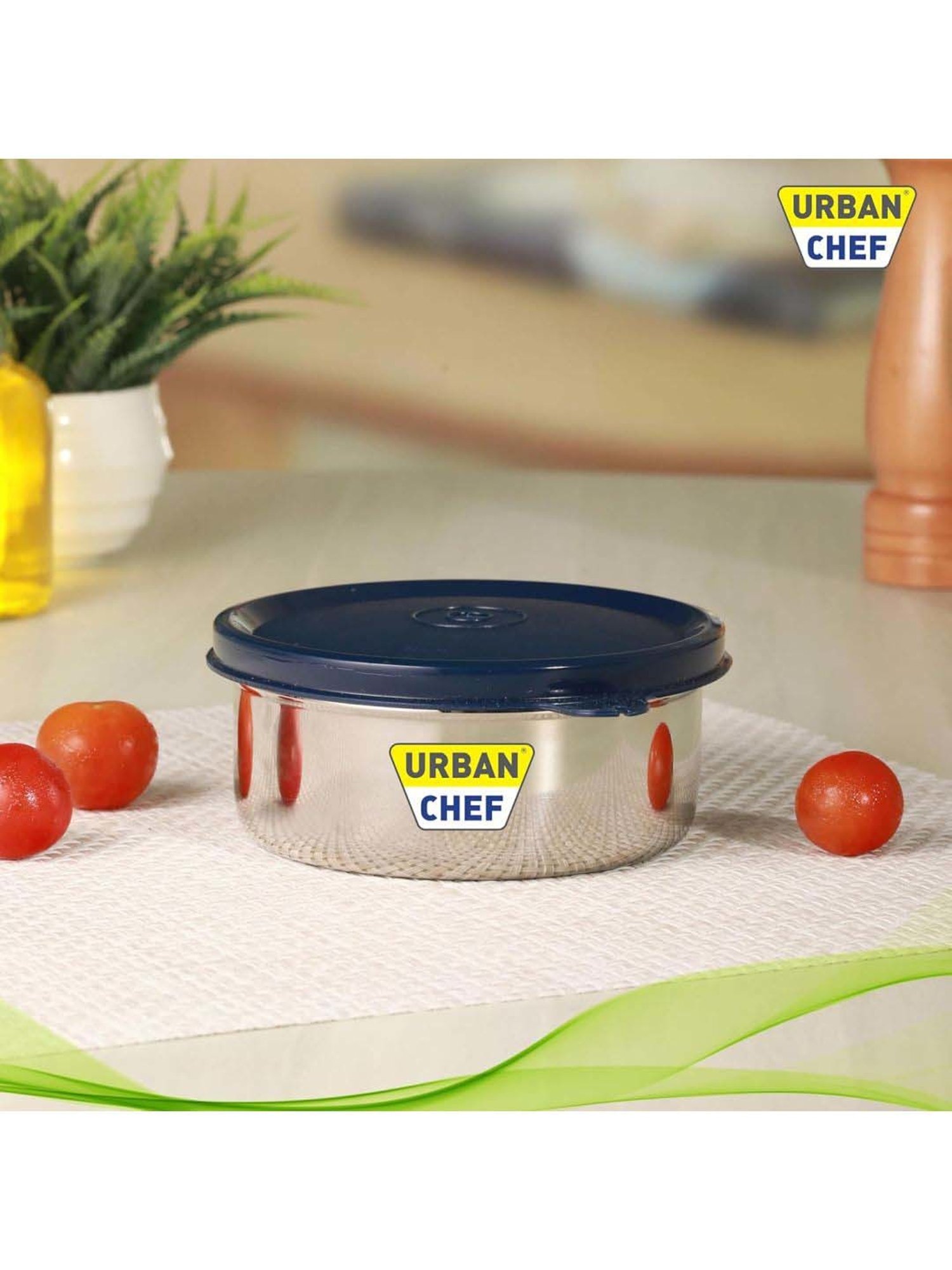 Urban Chef Blue Stainless Steel Essential Lunch Box Containers - Set of 2