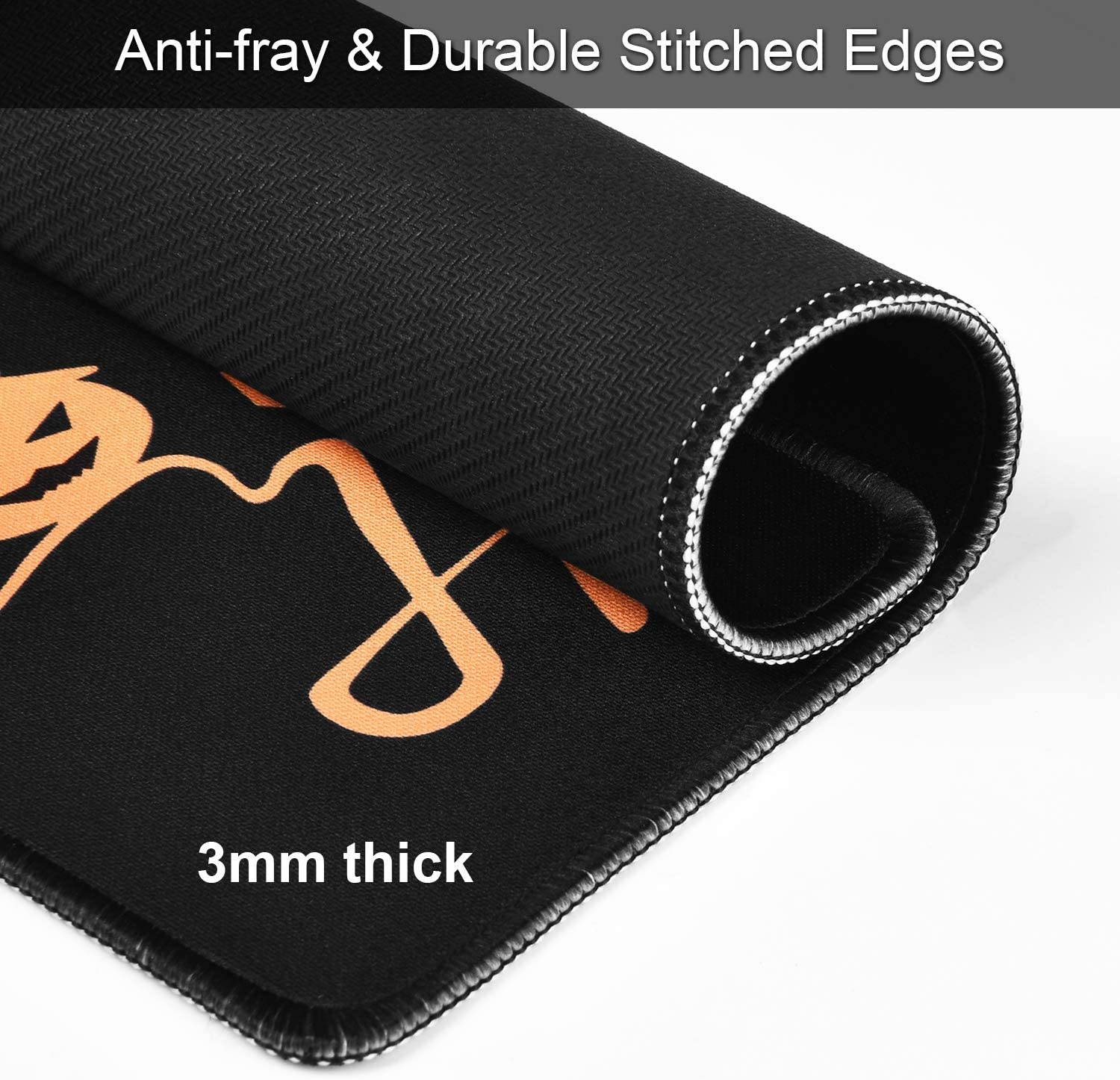2 Pack Happy Halloween Mouse Pad Trick or Treat Mouse Pad Non-Slip Rubber Gaming Mouse Mat with Stitched Edges for Computer Laptop, 9.5 x 7.9 x 0.1 Inch