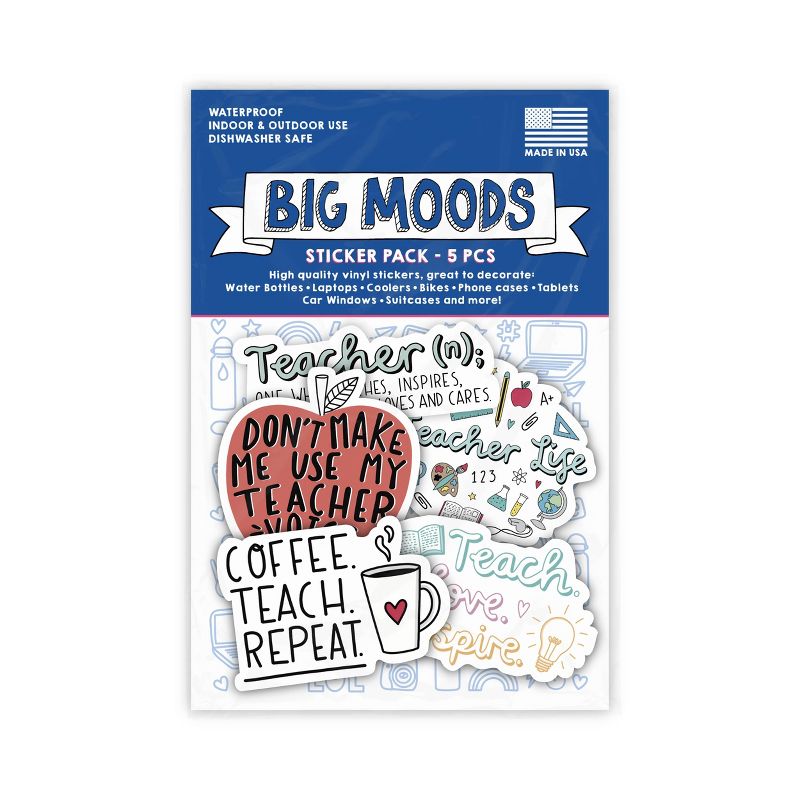 Big Moods Teacher Sticker Pack 5pc