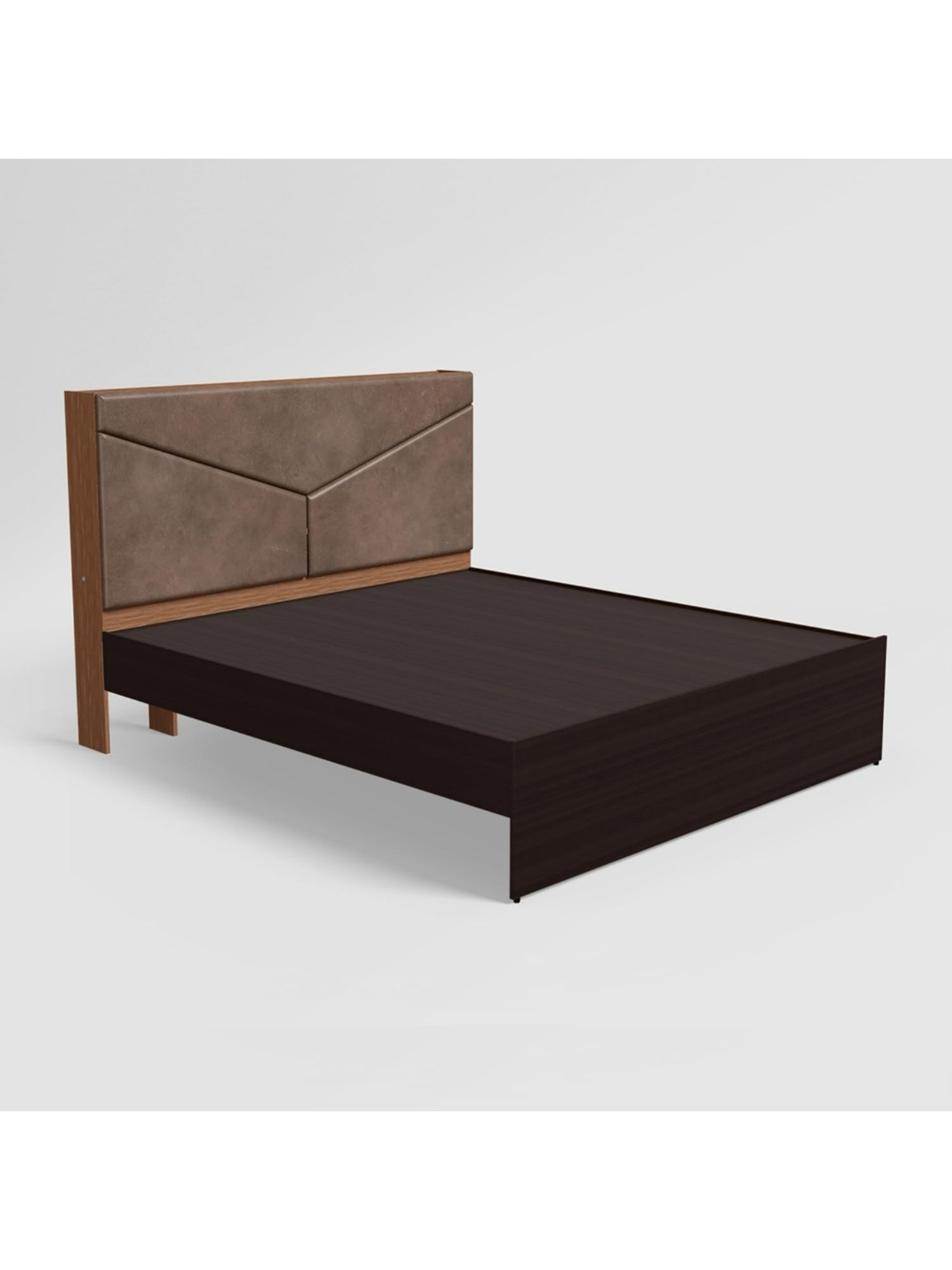 Godrej Interio Glory Brown Engineered Wood Queen Bed without Storage