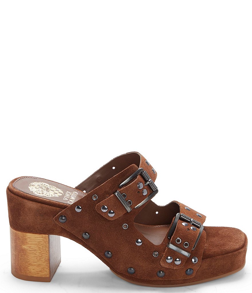Vince Camuto Maidell Suede Studded Buckle Sandals