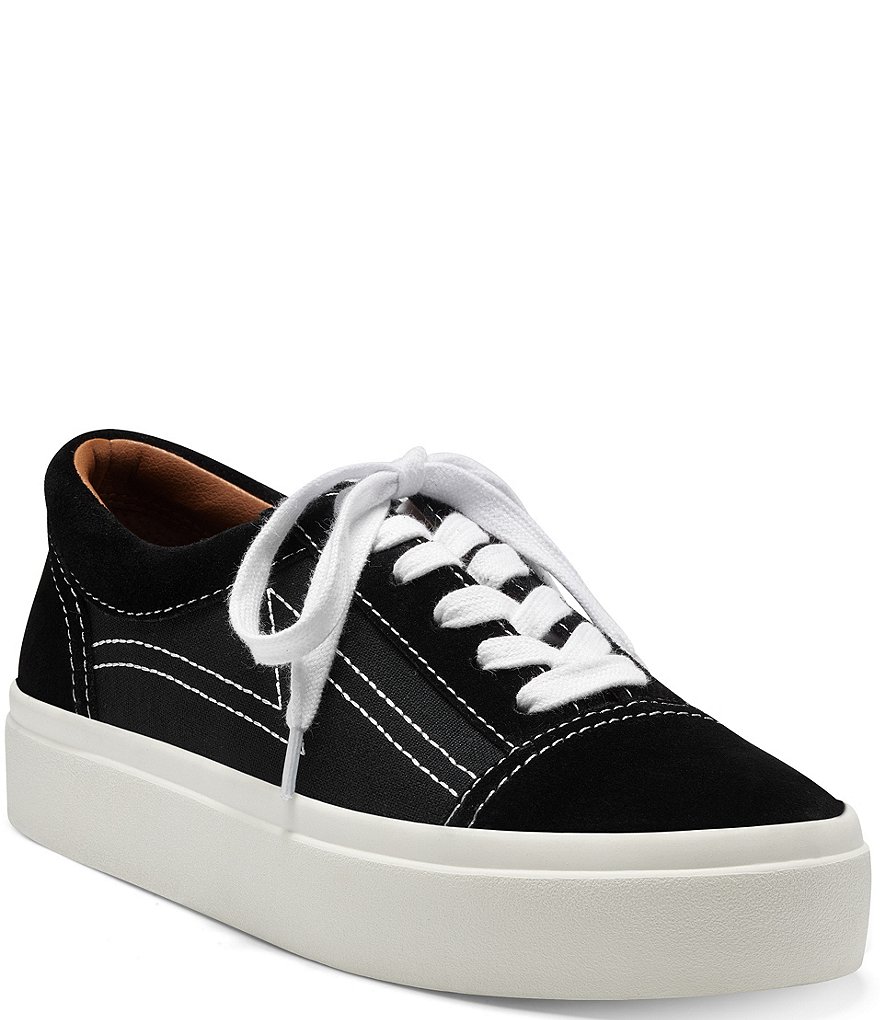 Lucky Brand Tezra Suede Canvas Lace-Up Sneakers