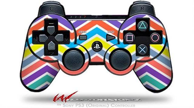 Sony PS3 Controller Decal Style Skin - Zig Zag Colors 04 (CONTROLLER SOLD SEPARATELY)