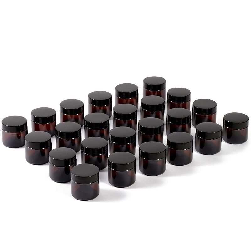 Juvale 8 Pack Amber Round Glass Jars with Lids for Travel Cosmetics (8 oz)