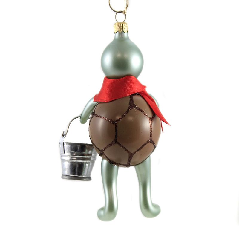 Italian Ornaments Turtle With Bucket Ornament Tortoise  -  Tree Ornaments