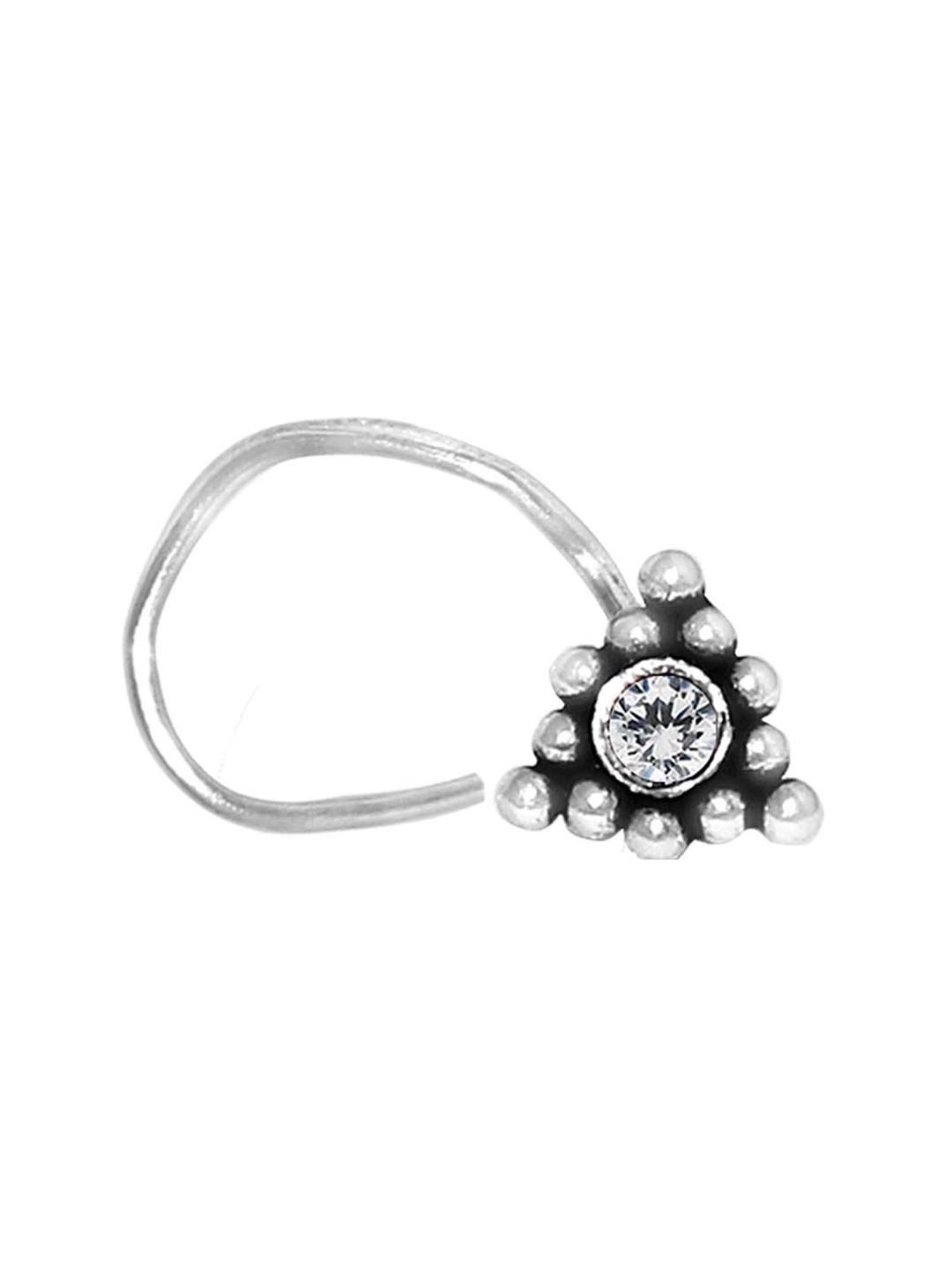 Zavya 92.5 Sterling Silver Floral Nosepin for Women