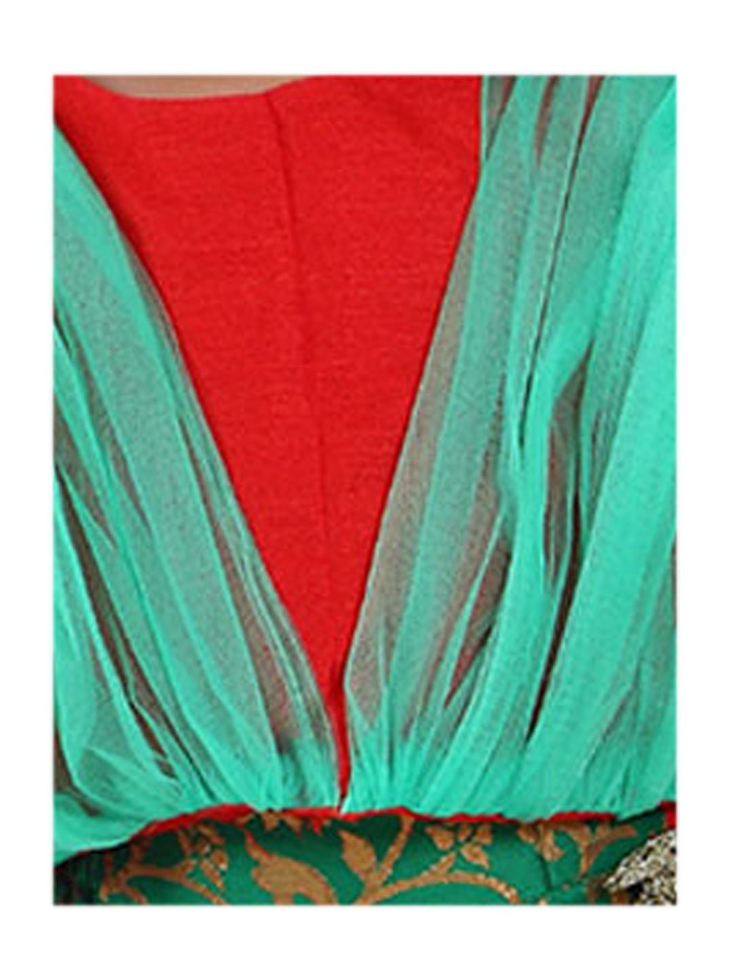 Passion Petals Kids Red & Green Printed Lehenga With Choli