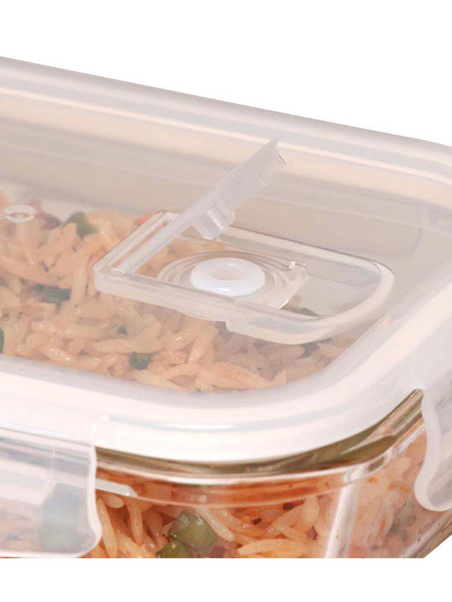 Femora Transparent Borosilicate Glass Containers with Lid (1500 ml) - Set of 3