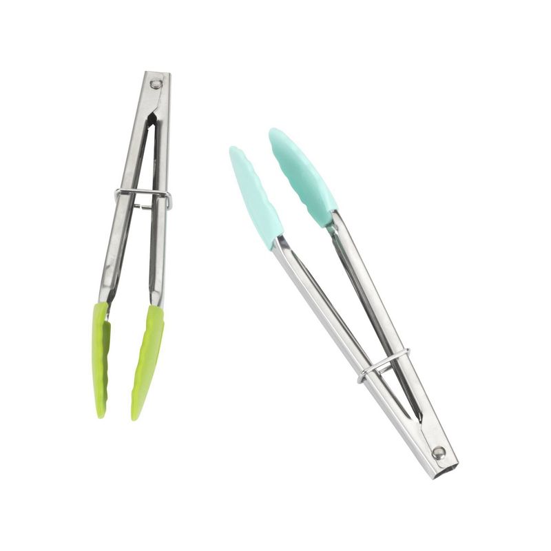 GoodCook Ready 2pk Stainless Steel with Silicone Tips Mini Tongs