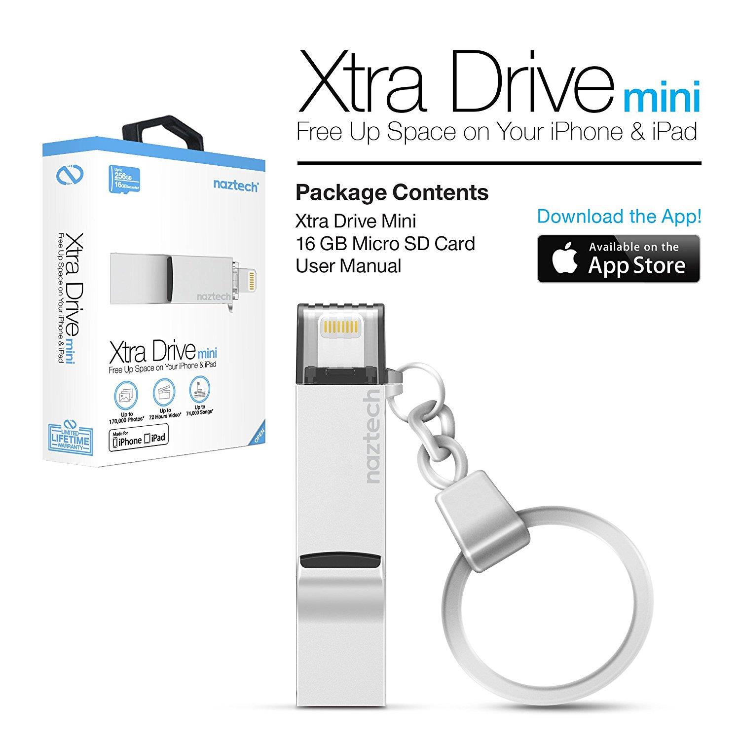Naztech 14208  Xtra Drive Mini MFi Lightning - Silver