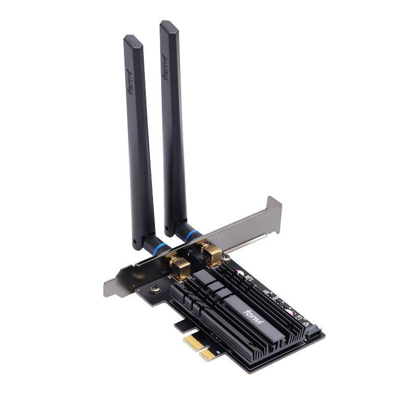 fenvi FV-AX3000 WiFi 6 PCI-E 3000Mbps Bluetooth 5.1 Wifi Adapter Intel AX200 Wi-fi Card Wireless PCI Express 802.11ax/ac 2.4Ghz/5.0Ghz Dual Band MU-MIMO OFDMA With Heat Sink, for Windows 10 Linux