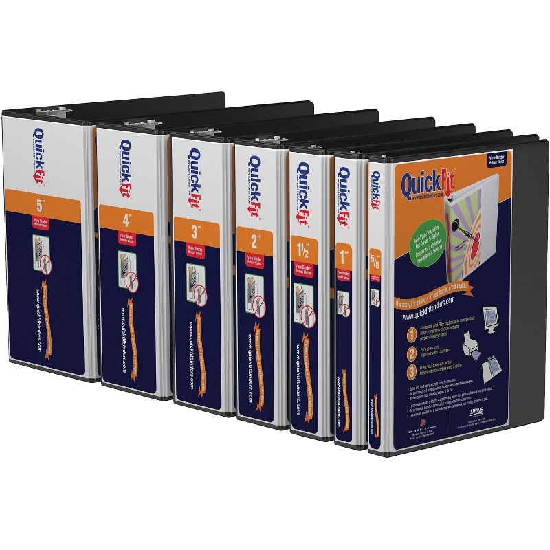 Stride QuickFit 1-1/2 D-Ring View Binder, Black 87021