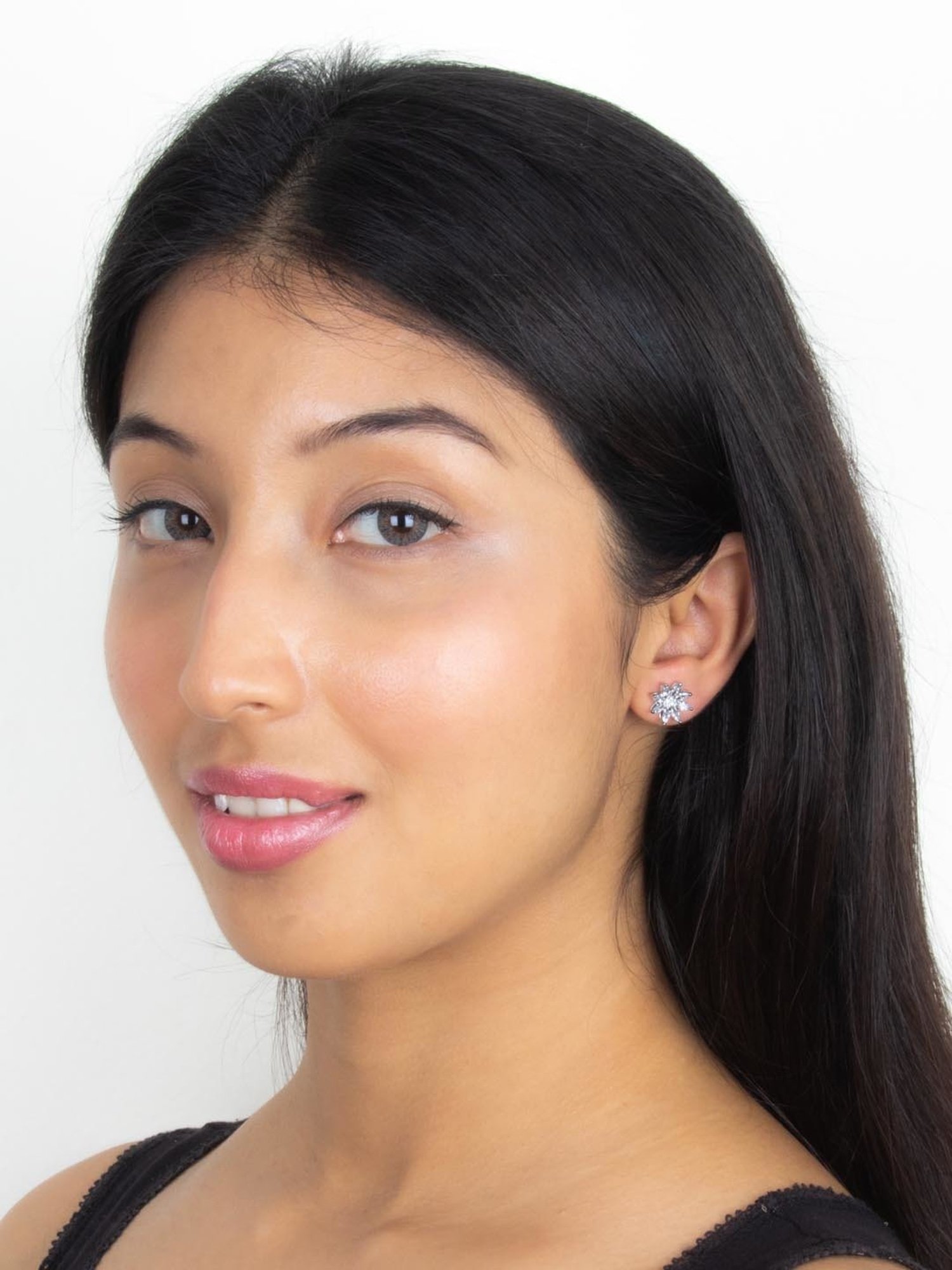 Ornate Jewels 92.5 Sterling Silver Flower Earrings for Women