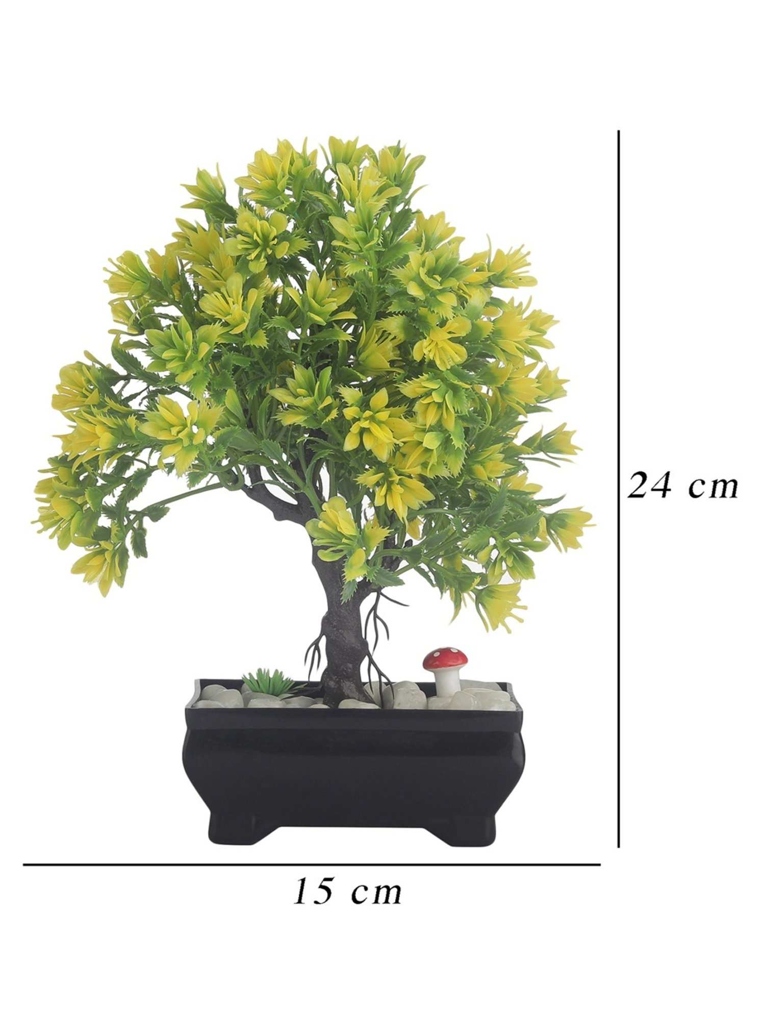 Foliyaj Multicolor Plastic 4 Branched Bonsai Tree