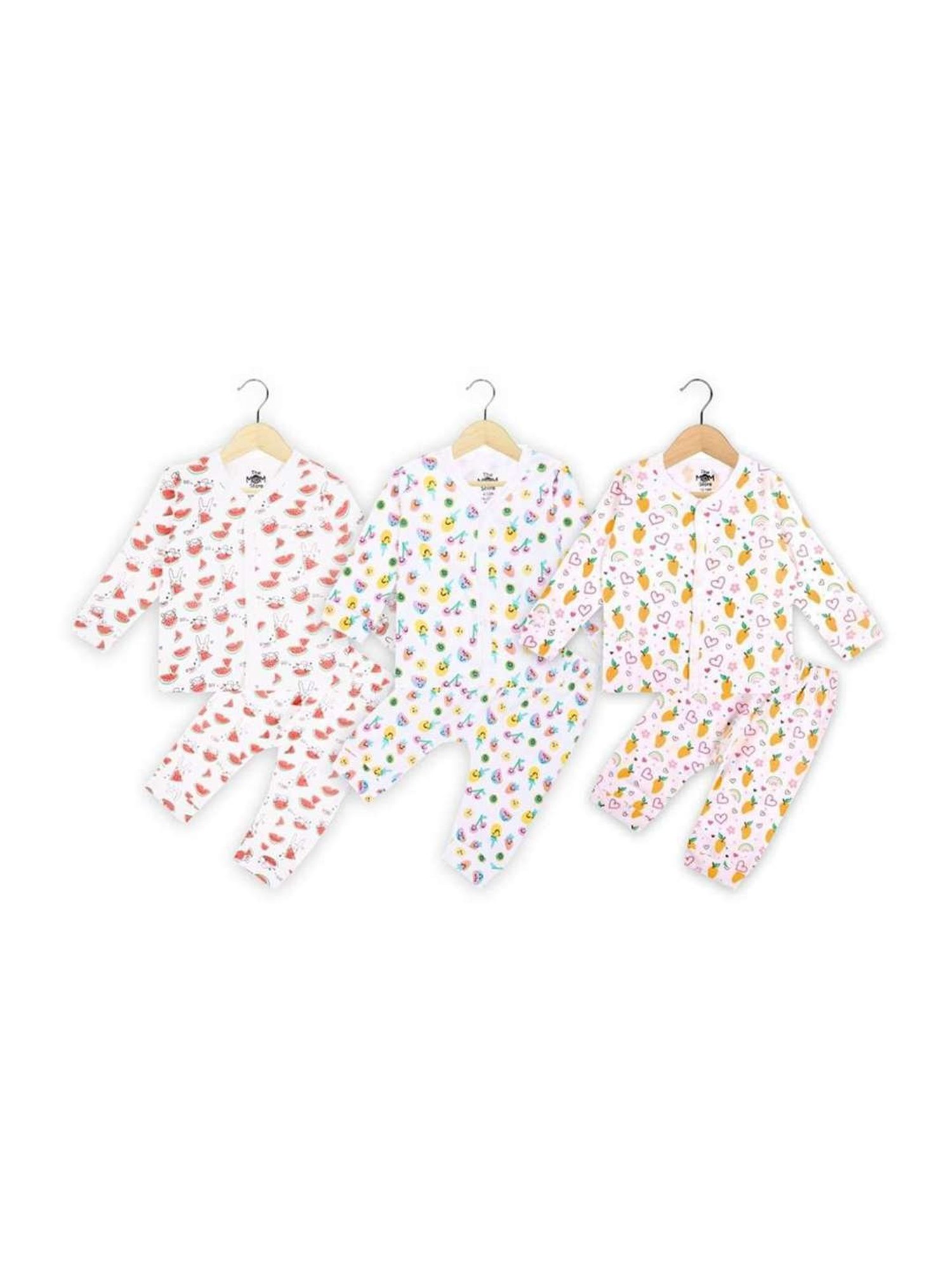 The Mom Store Boys Multicolor Cotton Printed Full Sleeves Top Set